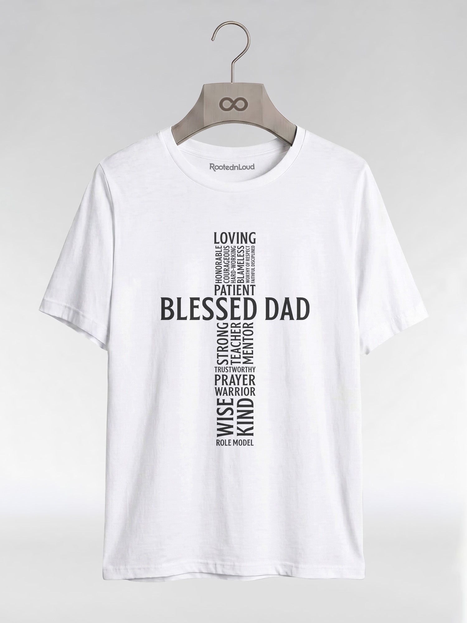 Blessed Black Dad: The Christian Cross Typography Graphic T-Shirt - RootednLoud