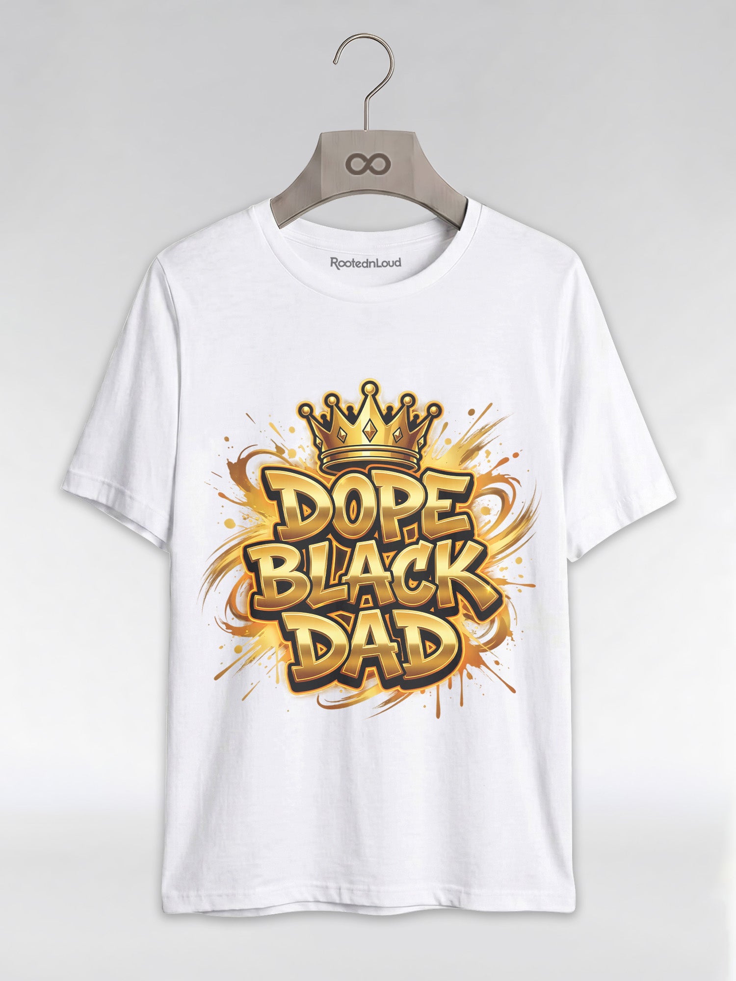Dope Black Dad – Gold Graffiti King Edition Graphic T-Shirt - RootednLoud