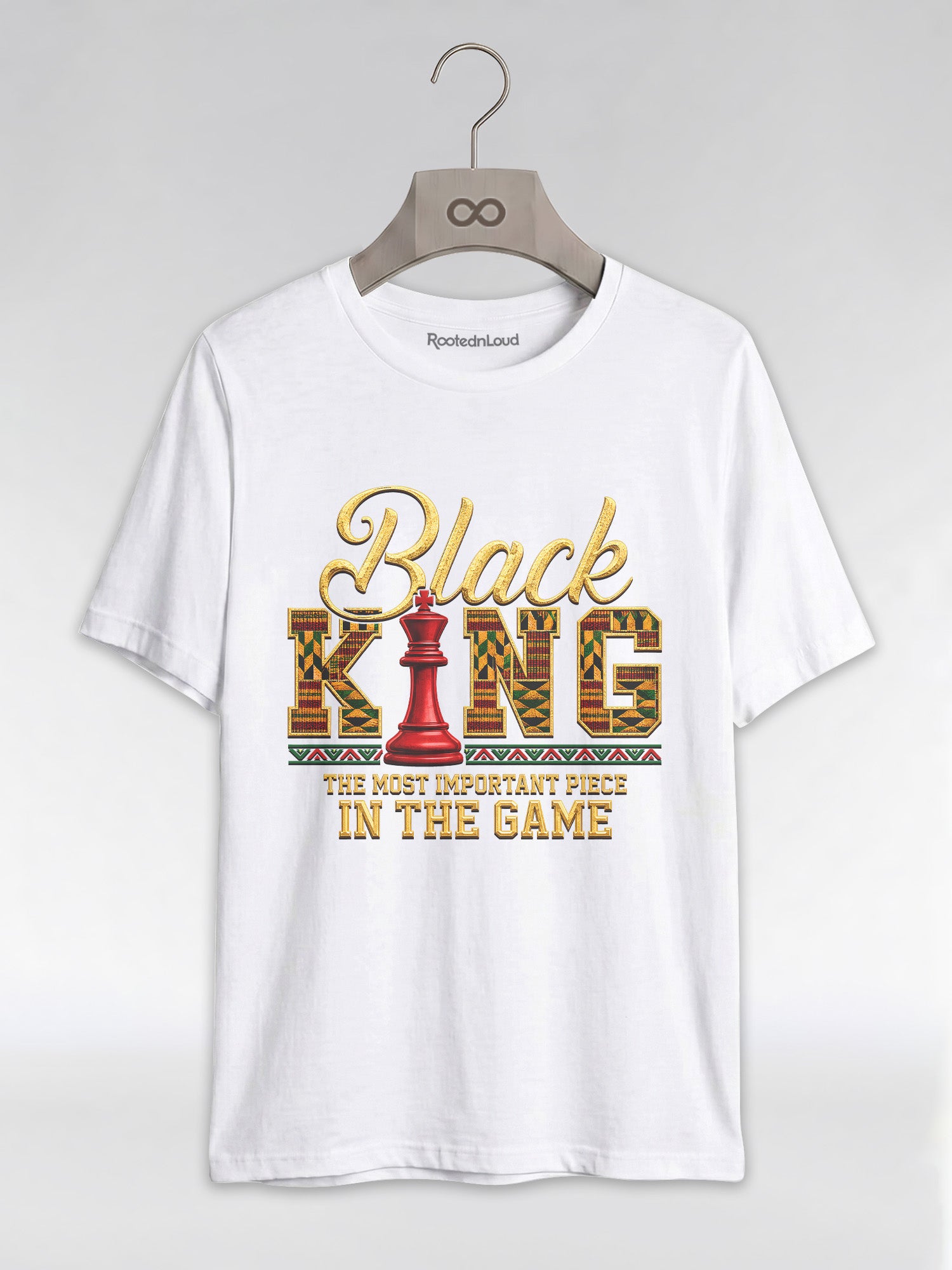 Black King Dad: The Most Important Piece In The Game Graphic T-Shirt - RootednLoud