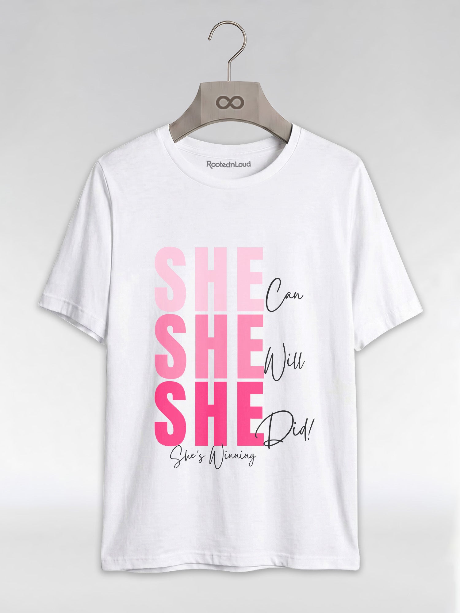 She Can, She Will, She Did: Black Girl Magic Winning Graphic T-Shirt - RootednLoud