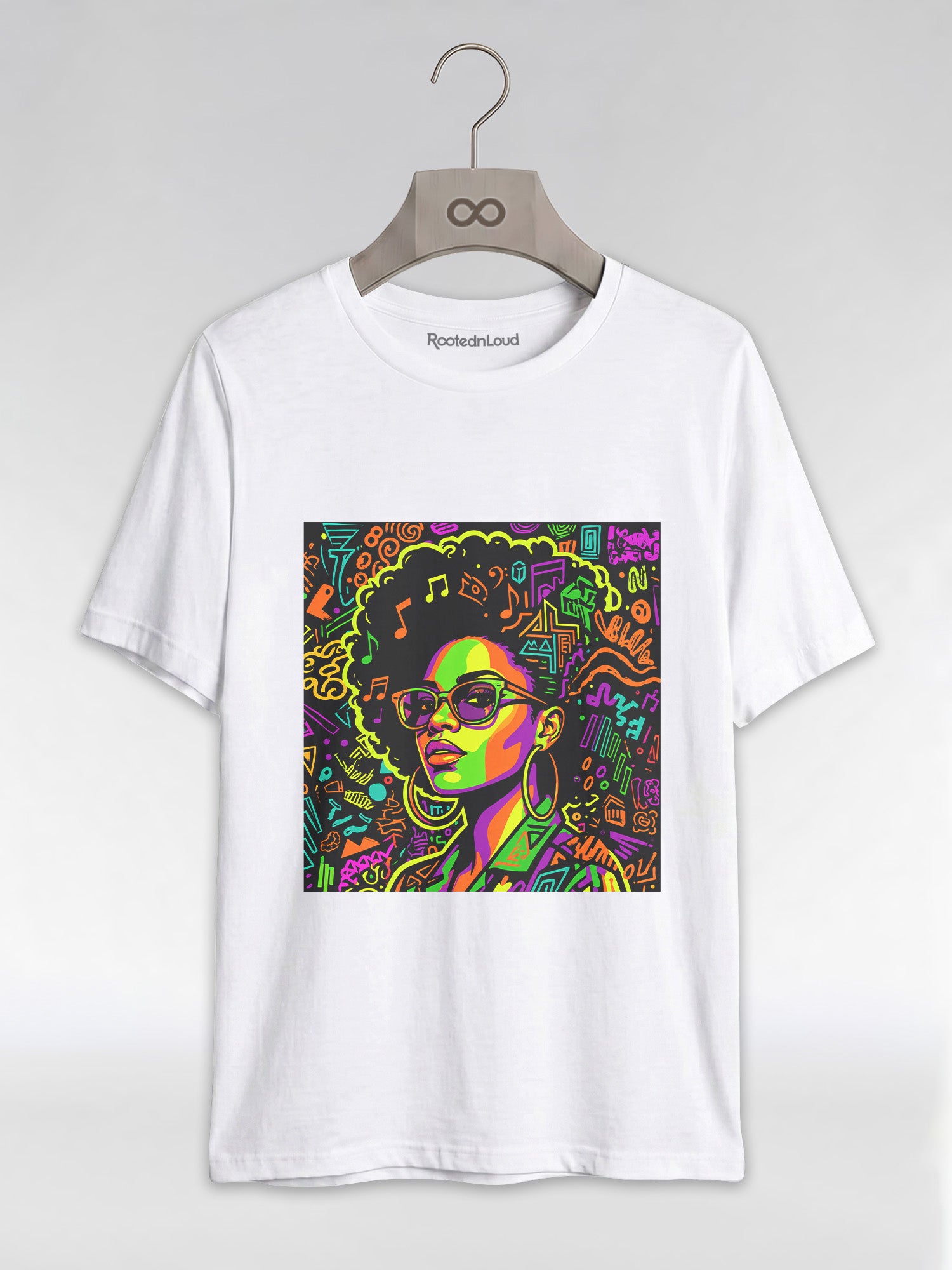 Black Girl Magic: Musical Neon Pop Art Graphic T-Shirt - RootednLoud