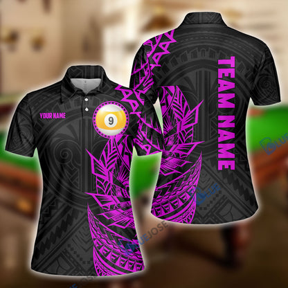 Frenzidea Billiards Viking Pink & Black Pattern Personalized Name, Team Name Shirt