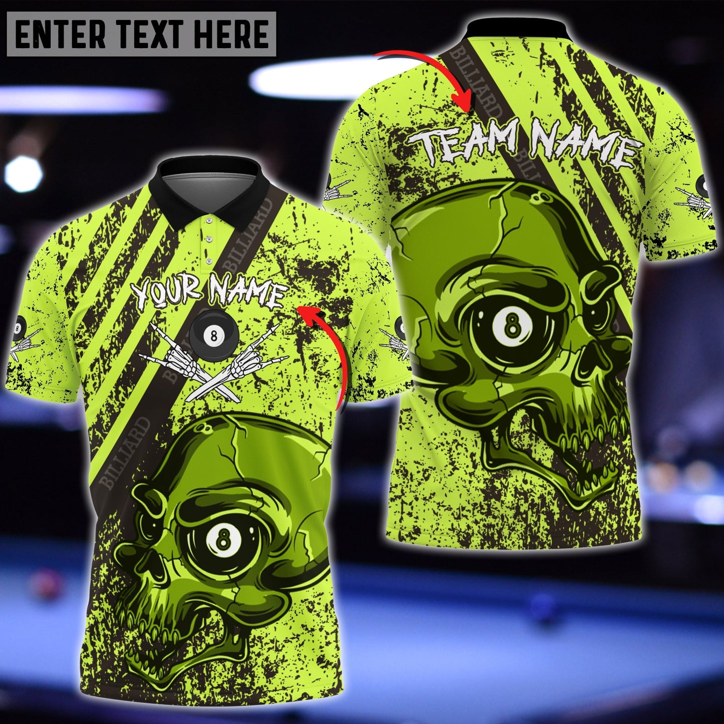 Frenzidea Billiards Ball Skull Personalized 3D Shirt