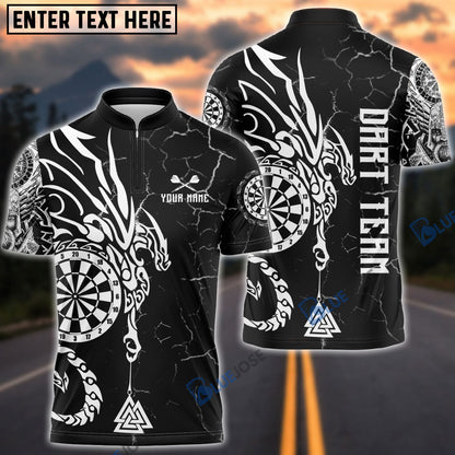 Frenzidea Viking Runes Black White Custom Darts Shirts