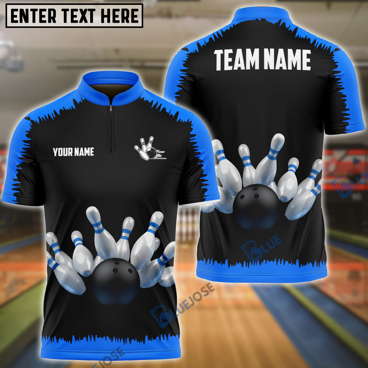 Frenzidea Bowling And Pins Classic Pattern Customized Name 3D Shirt (4 Colors)