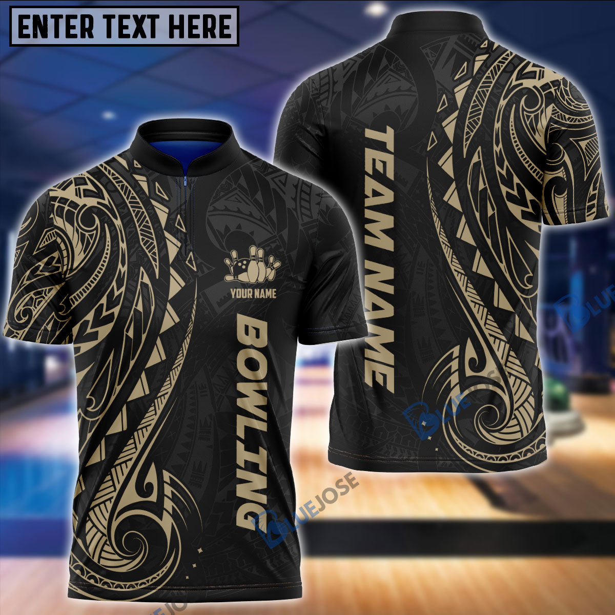 frenzidea Bowling And Pins Maori Customized Name 3D Shirt (4 Colors)
