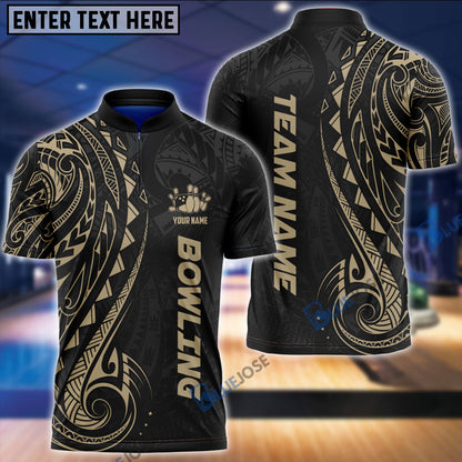 frenzidea Bowling And Pins Maori Customized Name 3D Shirt (4 Colors)
