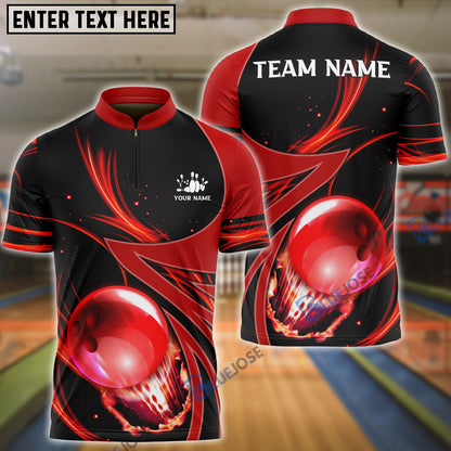 Frenzideas Bowling And Pins Galaxy Pattern Customized Name, Team Name 3D Shirt (4 Colors)