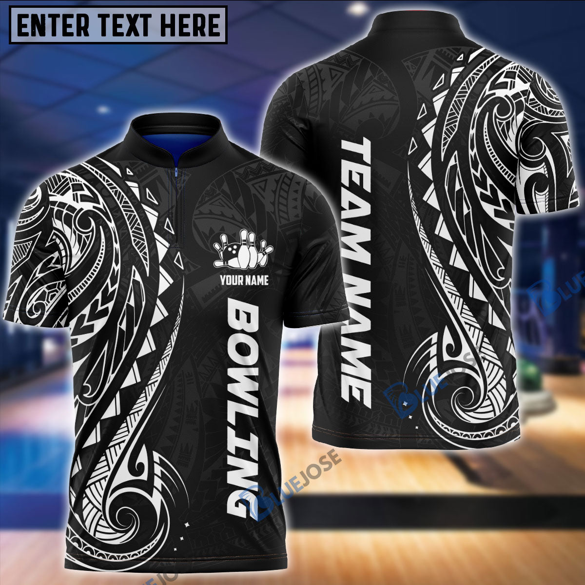 frenzidea Bowling And Pins Maori Customized Name 3D Shirt (4 Colors)