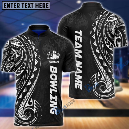 frenzidea Bowling And Pins Maori Customized Name 3D Shirt (4 Colors)