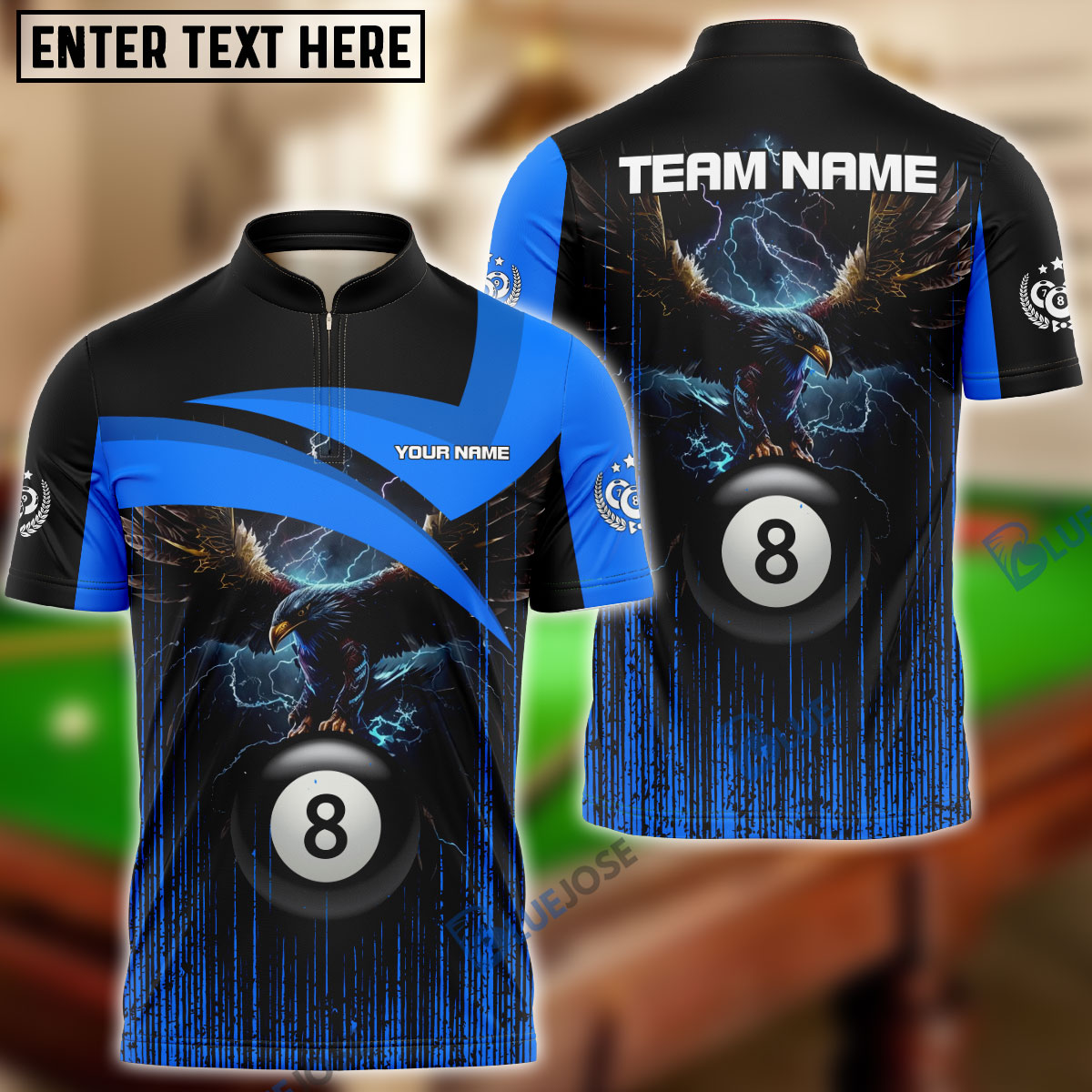 Frenzidea Billiards 8-Ball Eagle Personalized Shirt ( 3 Colors)