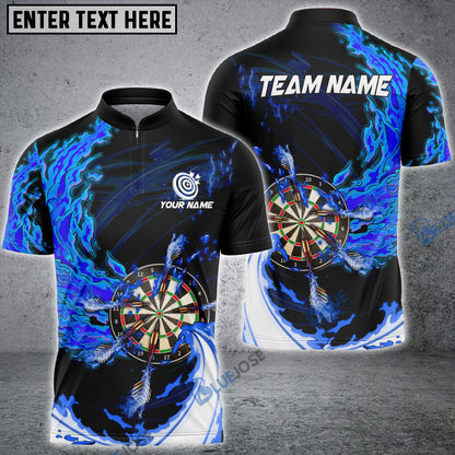 Frenzidea Breath Of Fire Darts Personalized Name, Team Name Polo Shirt (4 Colors)