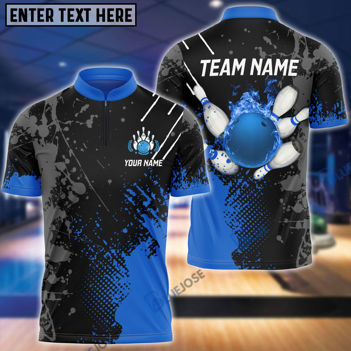 Frenzideas Personalized Name Paint Fire Bowling And Pins Multicolor 3D Shirt