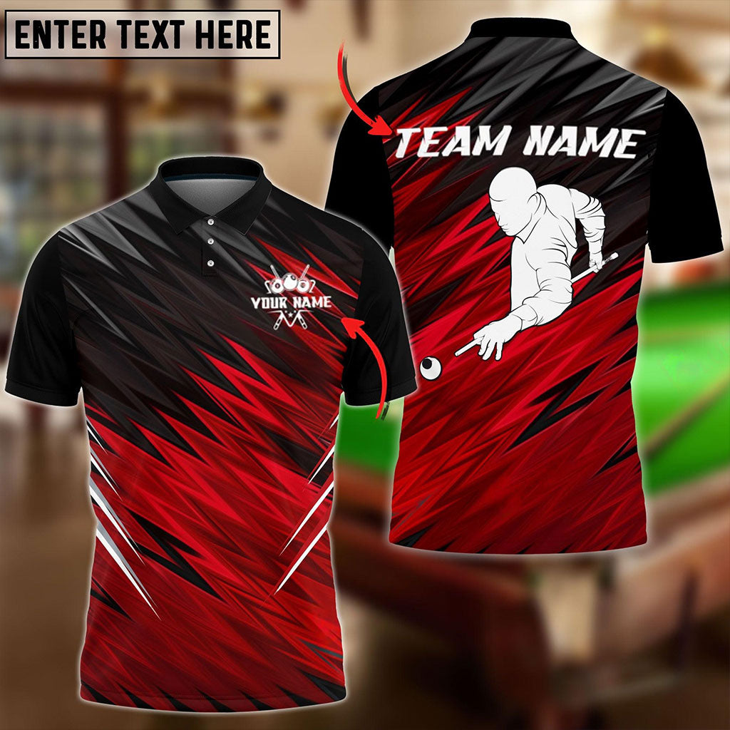 Frenzidea Billiards Black And Red Lightning Personalized Shirt