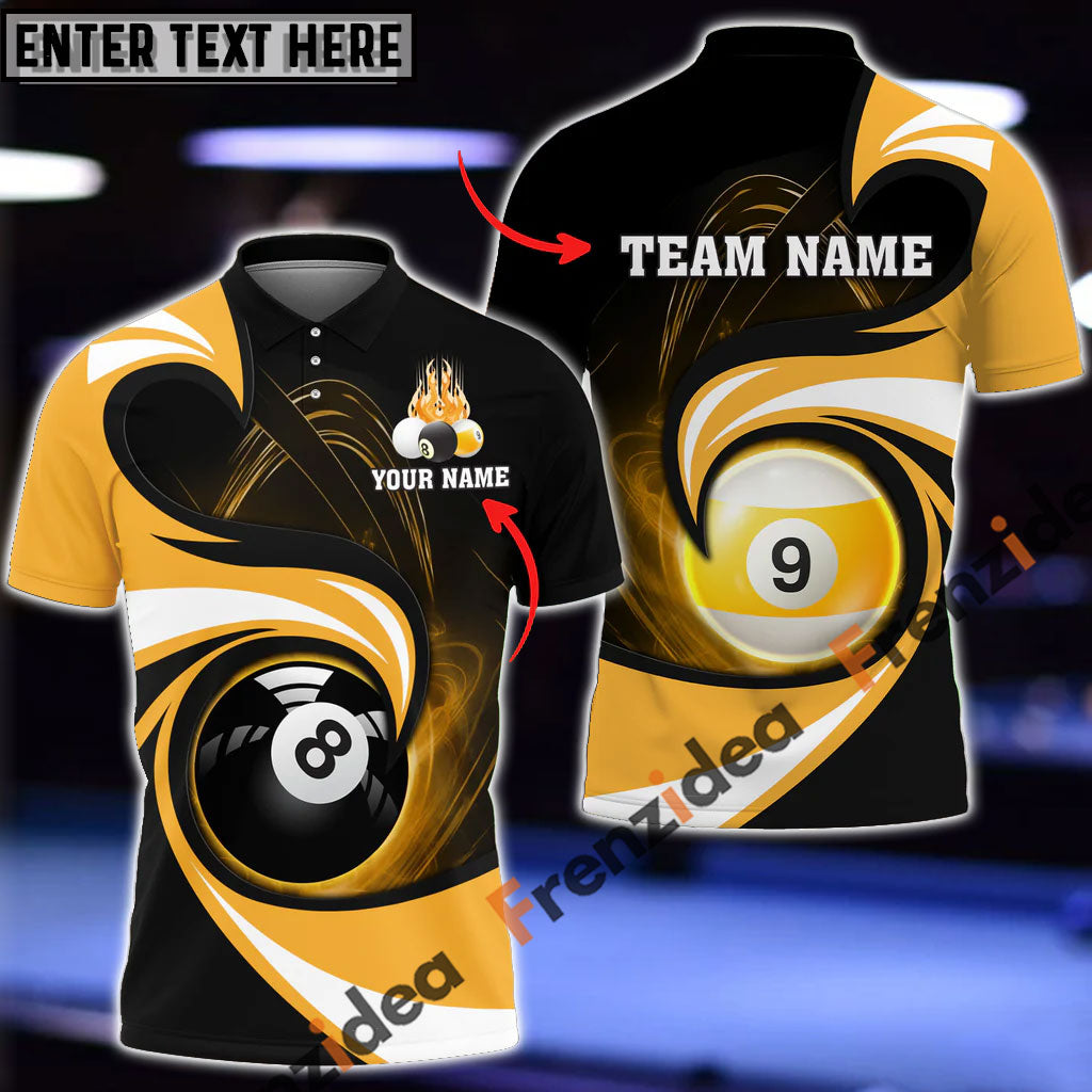 Frenzidea Billiards 8 Ball & 9 Ball Stormeye Personalized Name, Team Name Unisex Shirt ( 6 Colors )