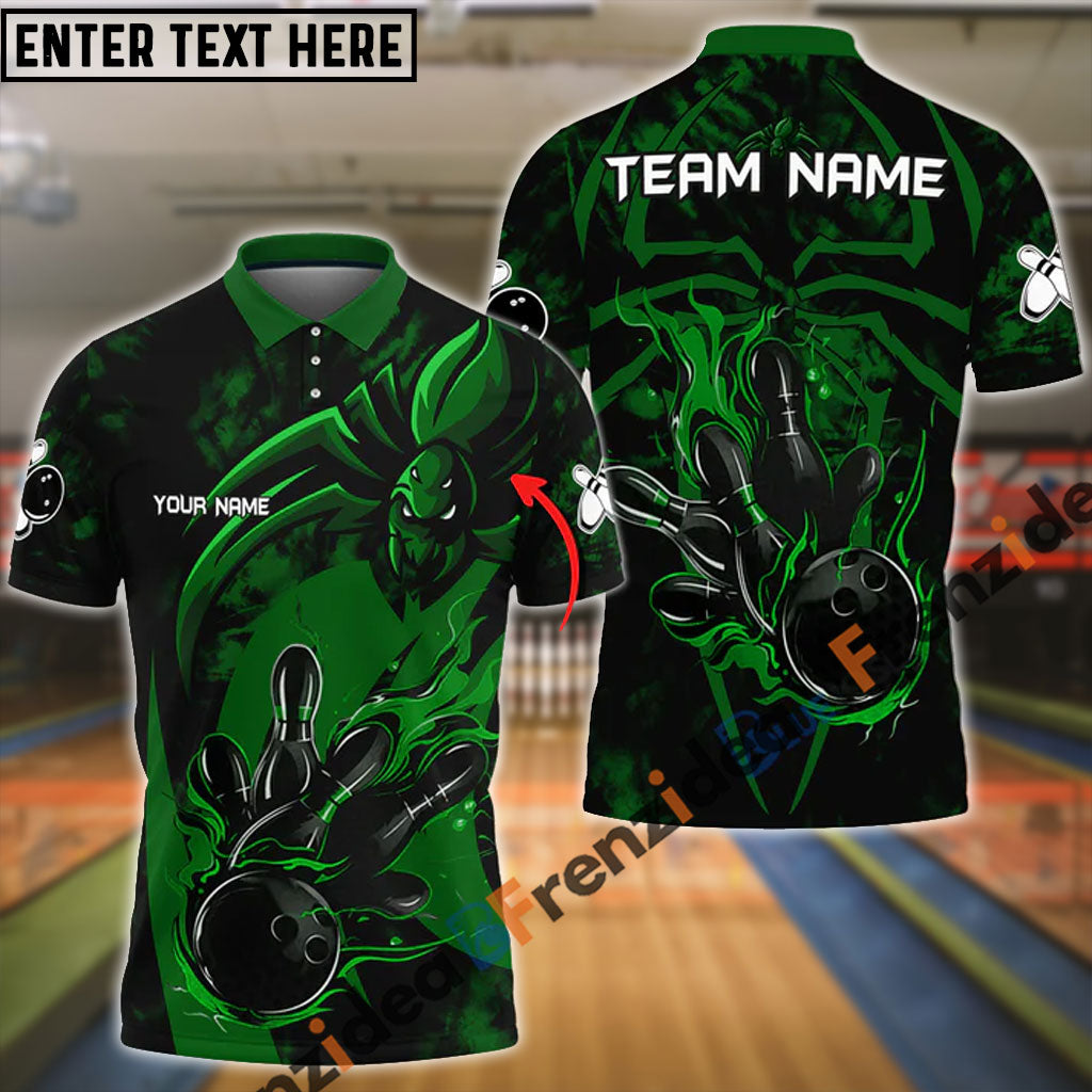 Frenzideas Spider Bowling Personalized Name, Team Name 3D Shirt (4 Colors)