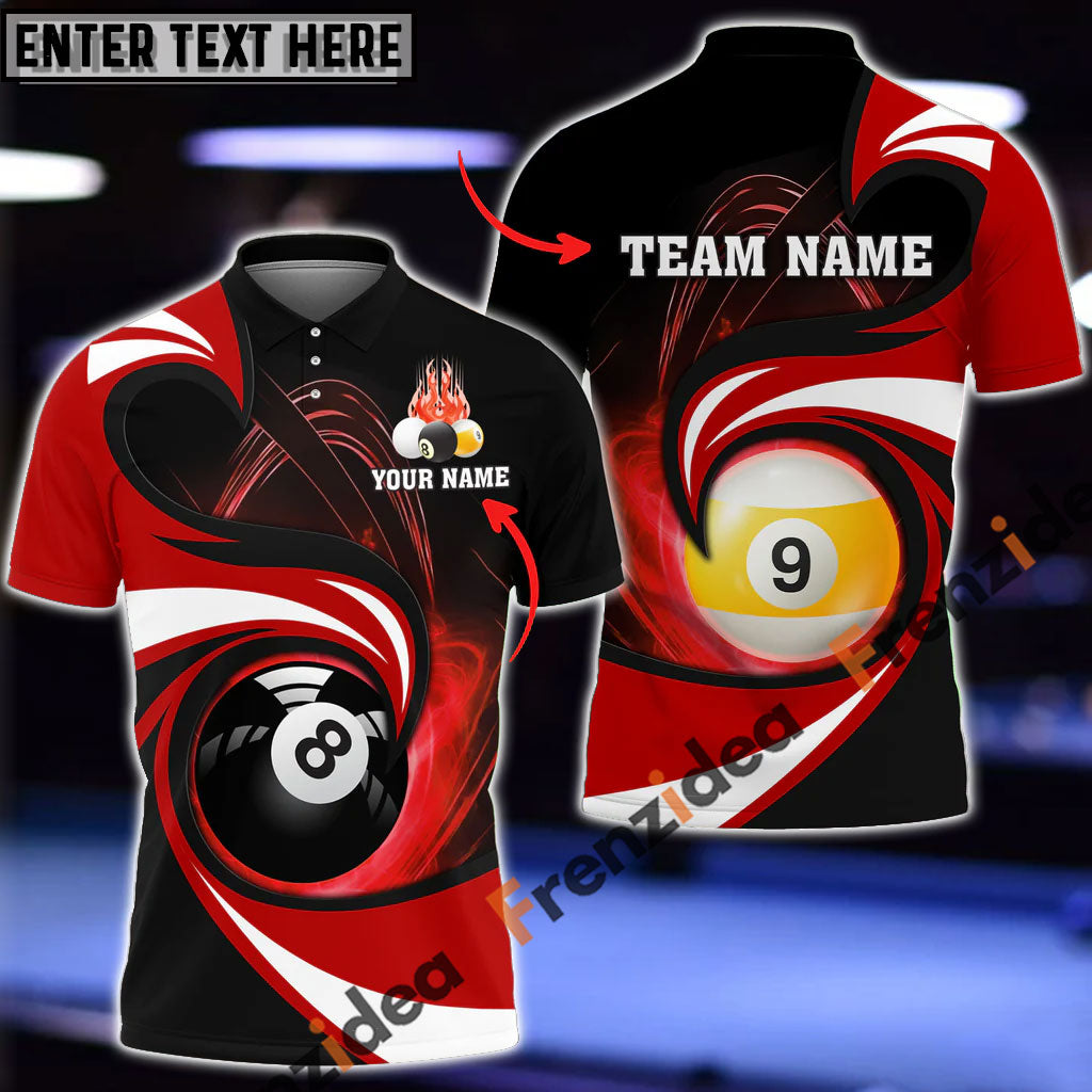 Frenzidea Billiards 8 Ball & 9 Ball Stormeye Personalized Name, Team Name Unisex Shirt ( 6 Colors )
