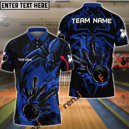 Frenzideas Spider Bowling Personalized Name, Team Name 3D Shirt (4 Colors)
