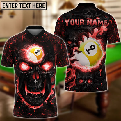 Frenzidea Billiards Ball 9 Hell Flame Skull Personalized 3D Shirt ( 4 Colors )