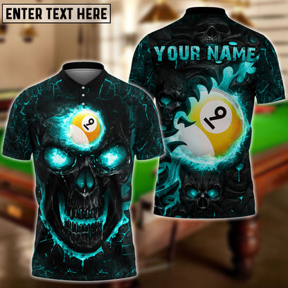 Frenzidea Billiards Ball 9 Hell Flame Skull Personalized 3D Shirt ( 4 Colors )
