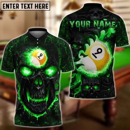 Frenzidea Billiards Ball 9 Hell Flame Skull Personalized 3D Shirt ( 4 Colors )