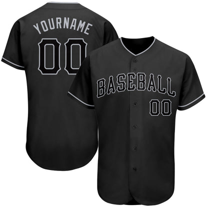 Frenzidea Custom Black Black-Gray Authentic Baseball Jersey