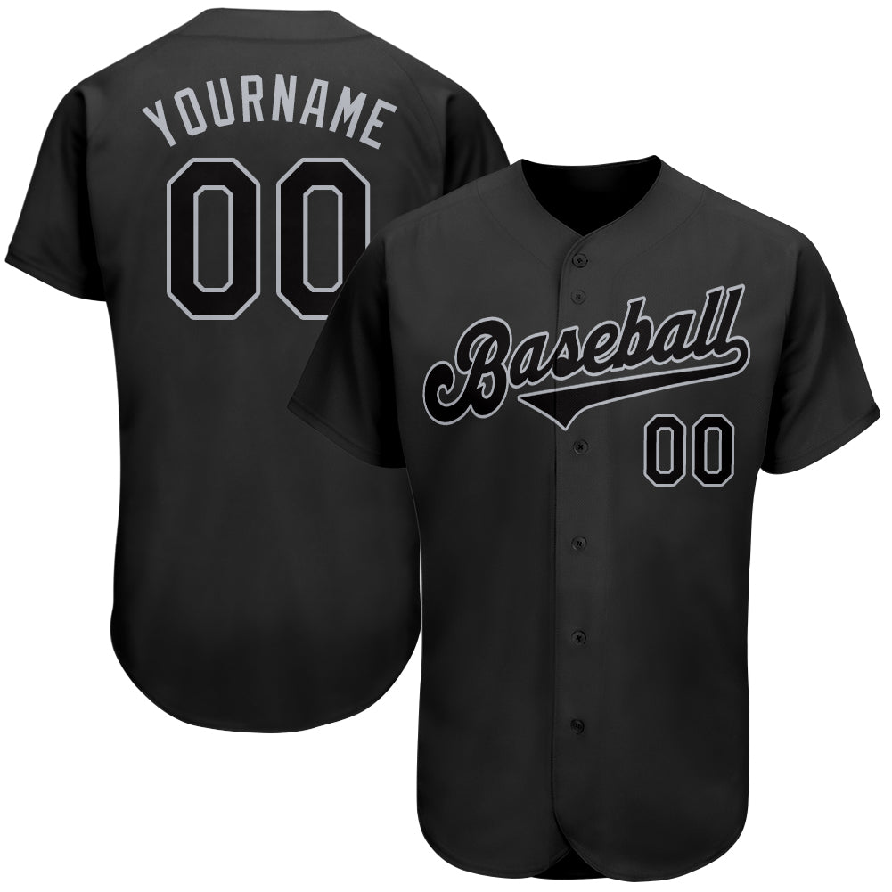 Frenzidea Custom Black Black-Gray Authentic Baseball Jersey