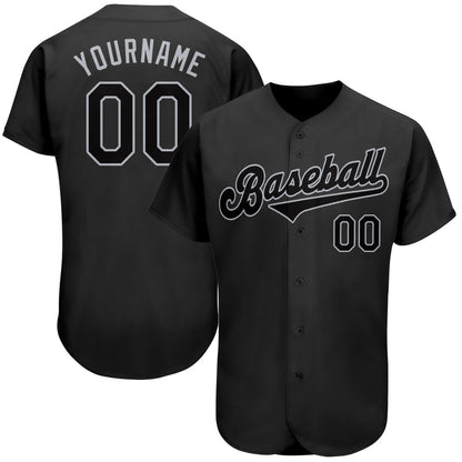 Frenzidea Custom Black Black-Gray Authentic Baseball Jersey
