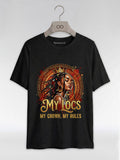 My Locs My Crown: Regal Black Queen Graphic T-Shirt - RootednLoud