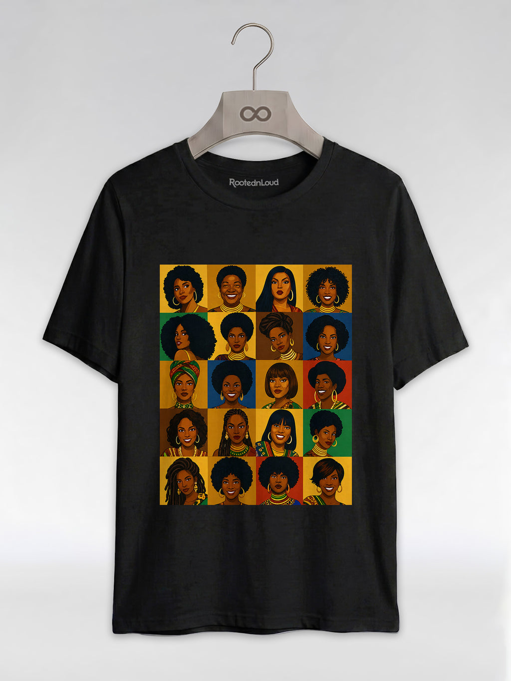 Black Queen Collage: A Tribute to Diverse Beauty Graphic T-Shirt - RootednLoud