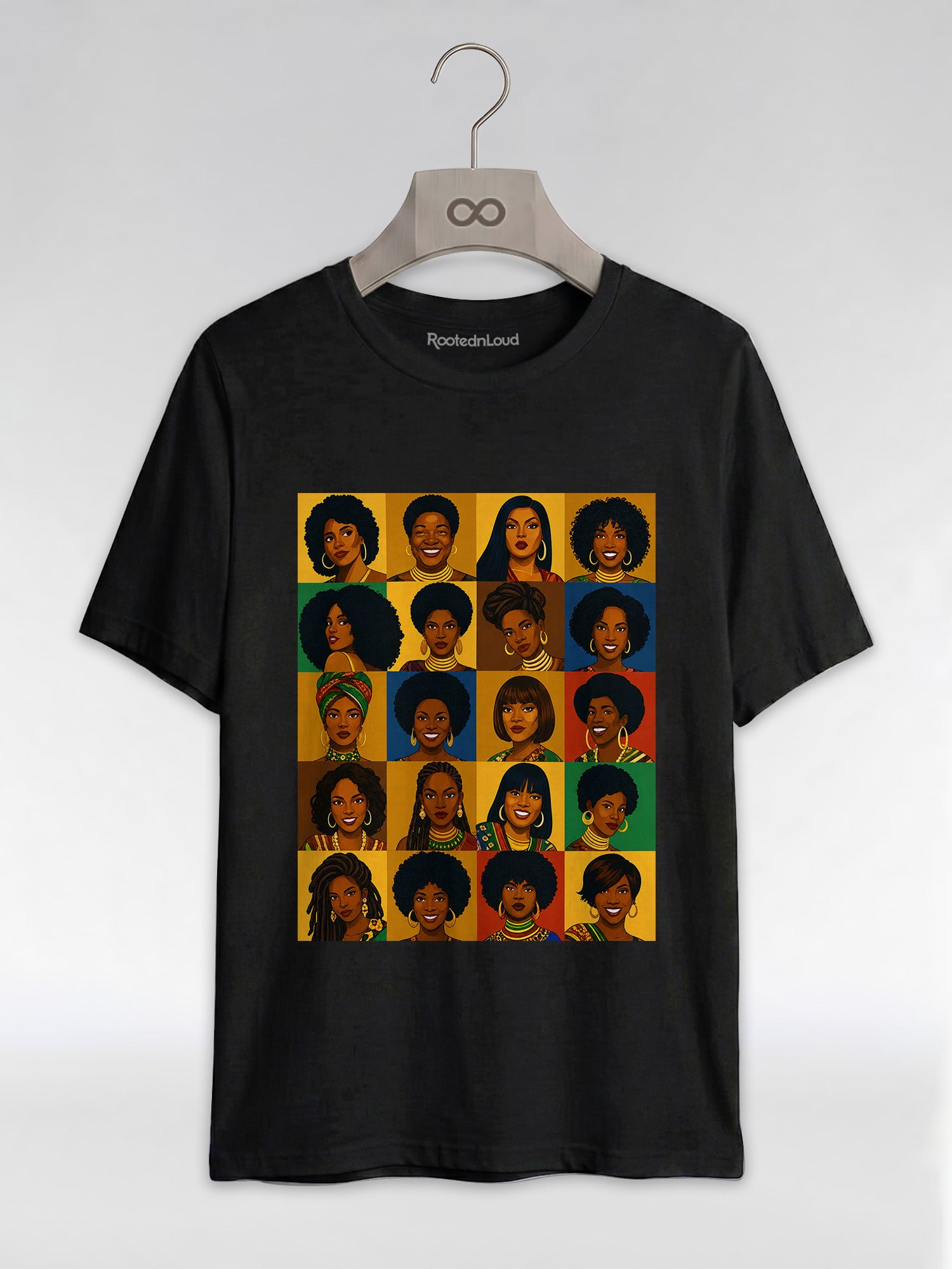 Black Queen Collage: A Tribute to Diverse Beauty Graphic T-Shirt - RootednLoud