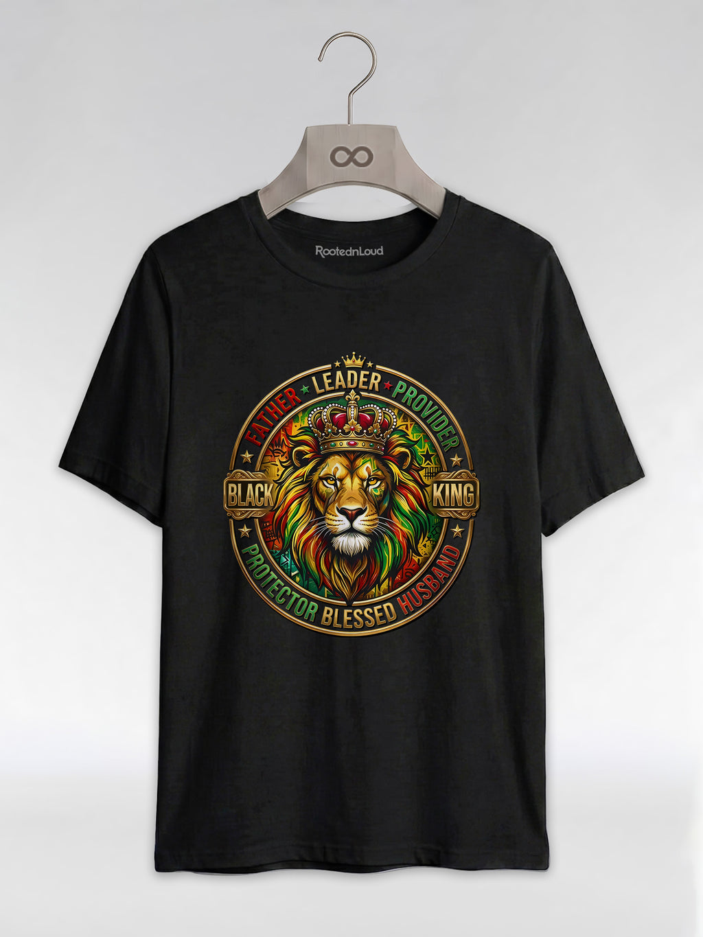 The Royal Patriarch: Proud Black Dad & Husband Graphic T-Shirt - RootednLoud