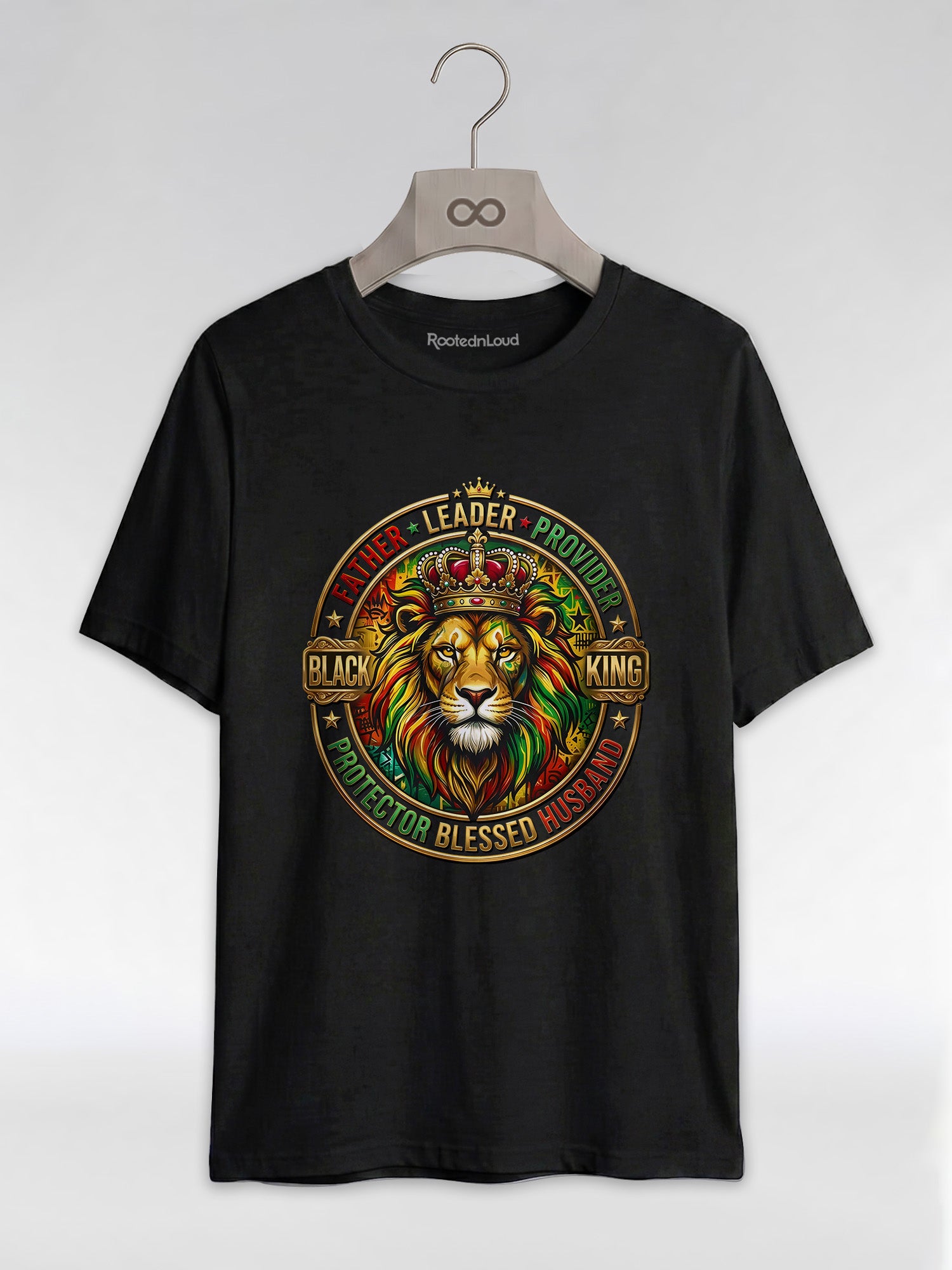 The Royal Patriarch: Proud Black Dad & Husband Graphic T-Shirt - RootednLoud