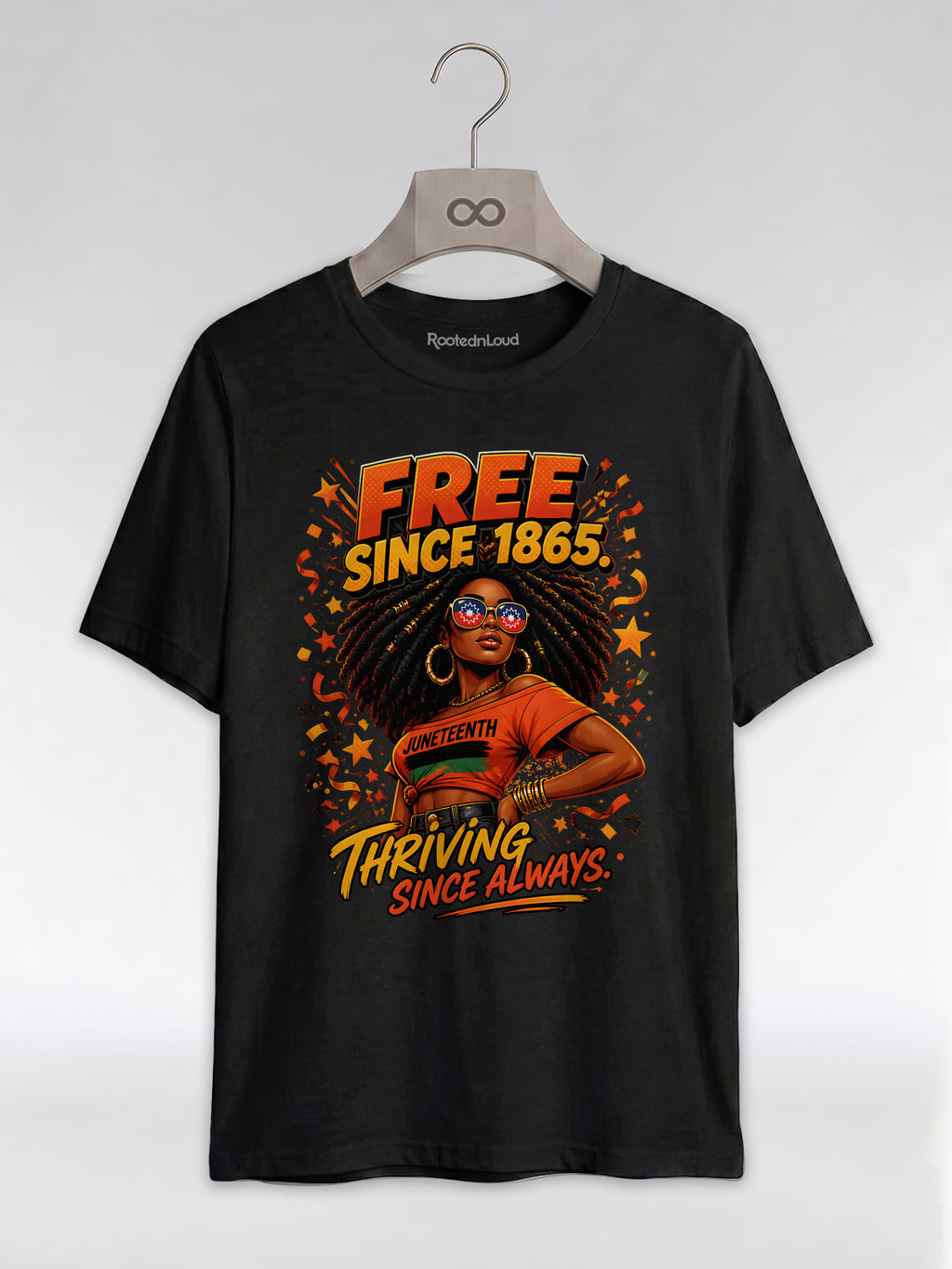 Thriving Since Always: Free Since 1865 Juneteenth Graphic T-Shirt - RootednLoud