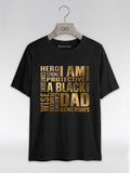 I Am A Black Dad: Golden Typography Empowerment Graphic T-Shirt - RootednLoud