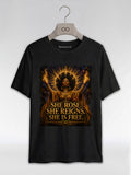 She Rose She Reigns She Is Free: Juneteenth Goddess Graphic T-Shirt - RootednLoud