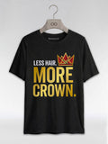 Bald & Proud: Less Hair More Crown Golden Typography Graphic T-Shirt - RootednLoud