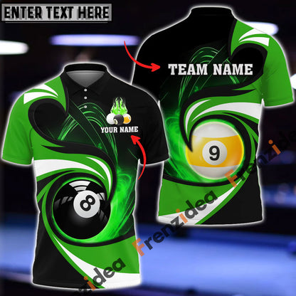 Frenzidea Billiards 8 Ball & 9 Ball Stormeye Personalized Name, Team Name Unisex Shirt ( 6 Colors )