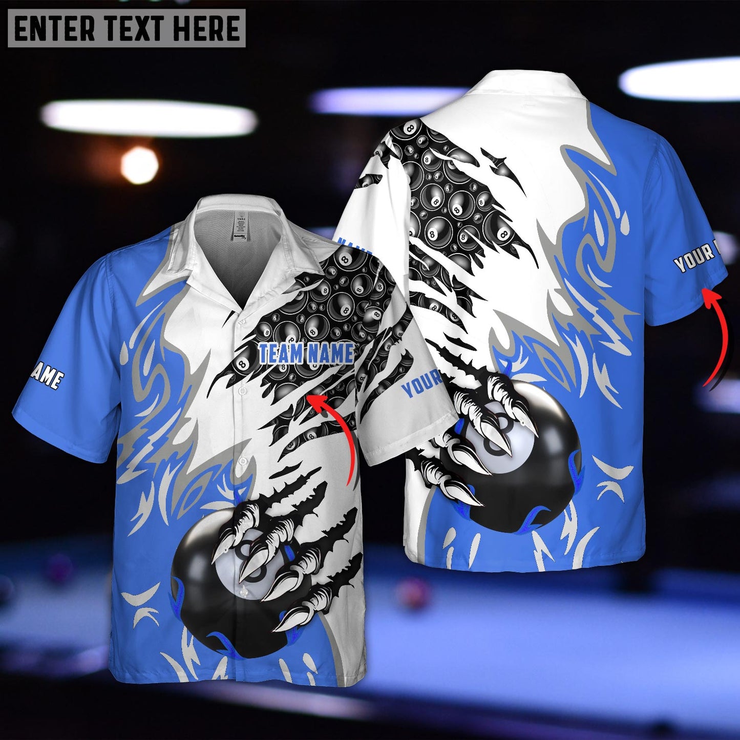 Frenzidea Billiard Balls Personalized Name Hawaiian Shirt