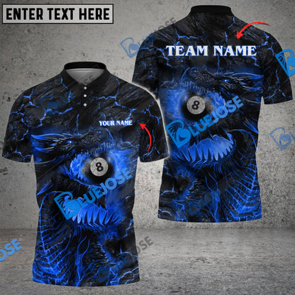 Frenzidea Billiards Ball 8 Firaga Dragon Personalized Name, Team Name Unisex Shirt ( 4 Colors )
