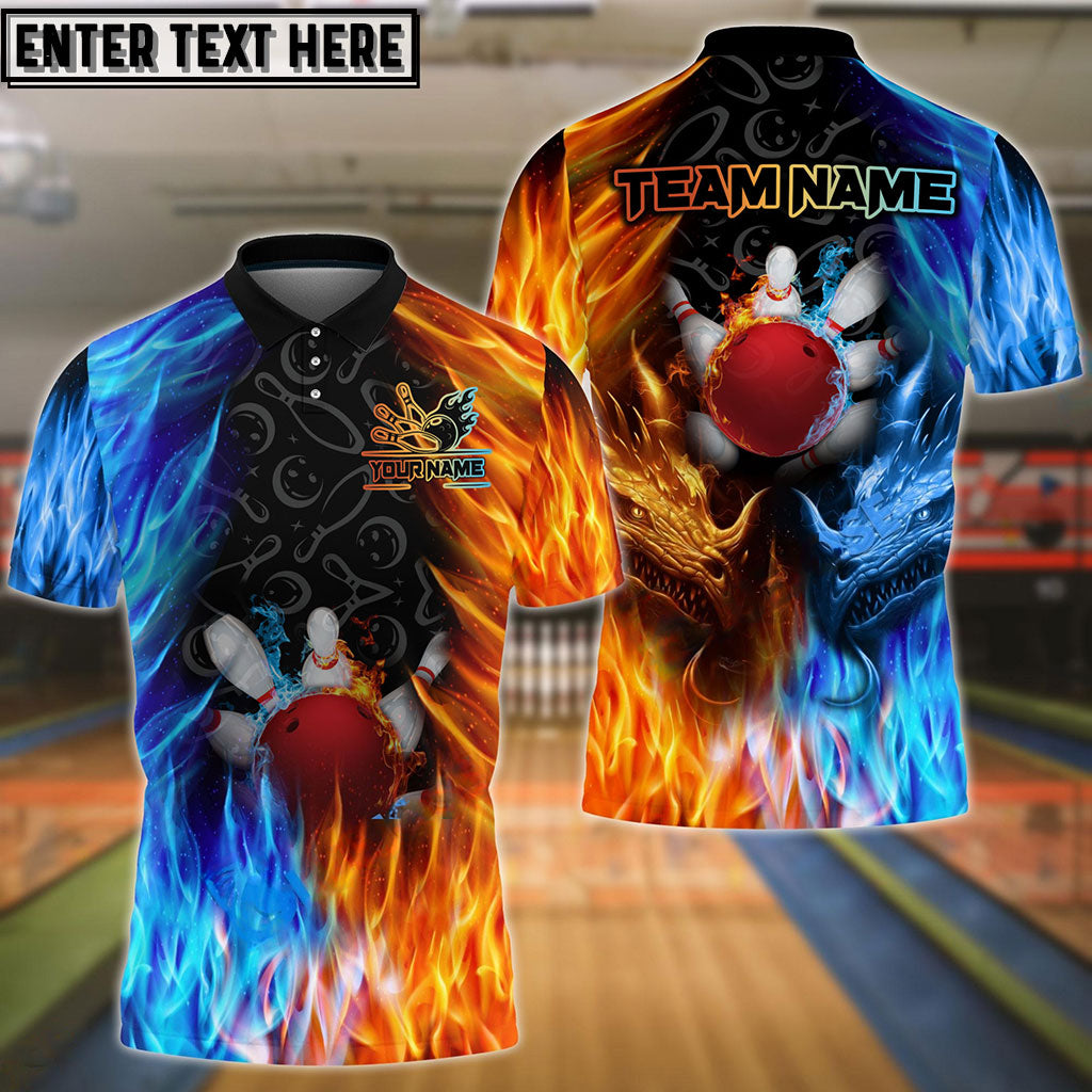 Frenzideas Bowling Fire And Ice Customized Name, Team Name 3D Shirt ( 2 Colors )