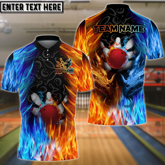 Frenzideas Bowling Fire And Ice Customized Name, Team Name 3D Shirt ( 2 Colors )