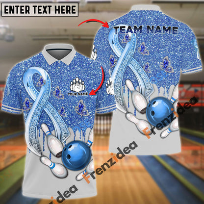 frenzidea Bowling And Pins Awareness Edition Customized Name 3D Shirt (4 Colors)