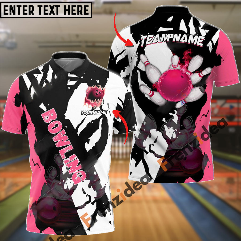 frenzideas Bowling And Pins  Cracks Of Time Customized Name 3D Shirt ( 6 Colors)