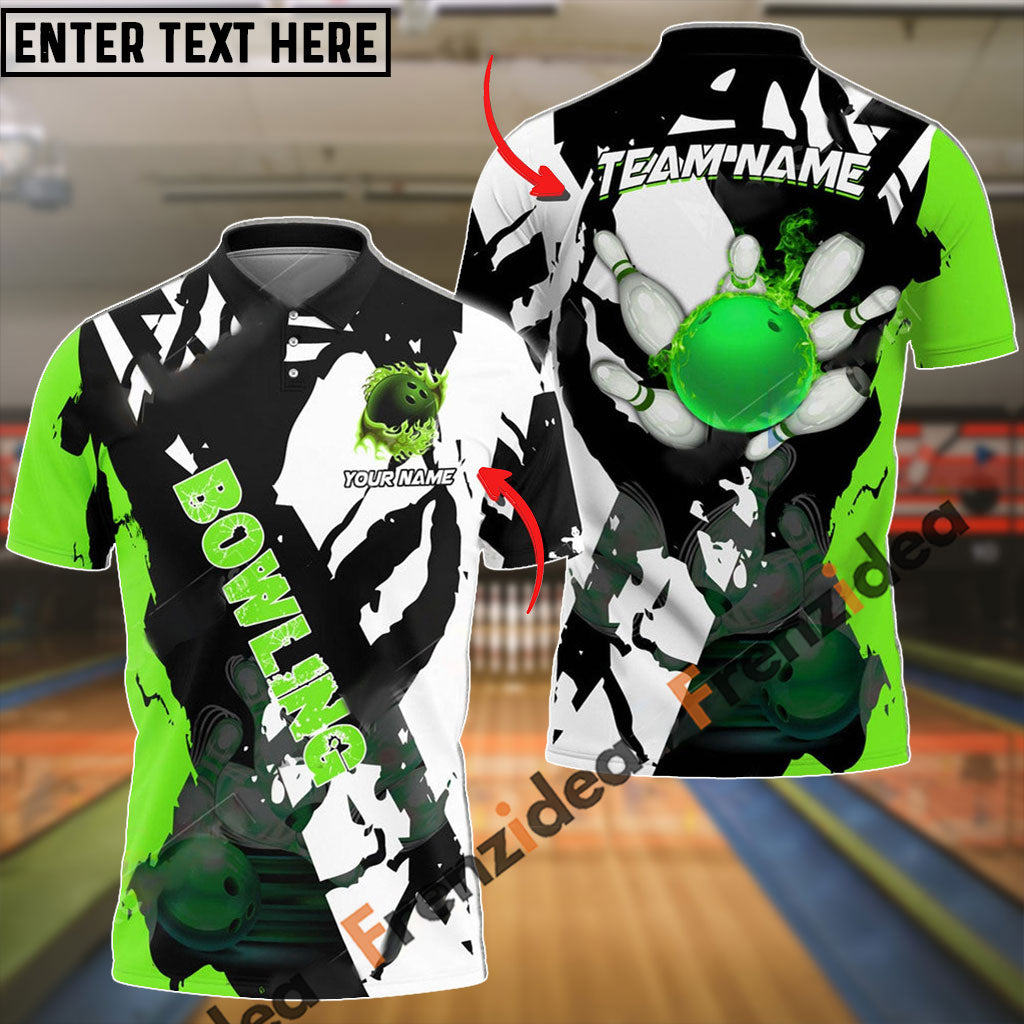 frenzideas Bowling And Pins  Cracks Of Time Customized Name 3D Shirt ( 6 Colors)