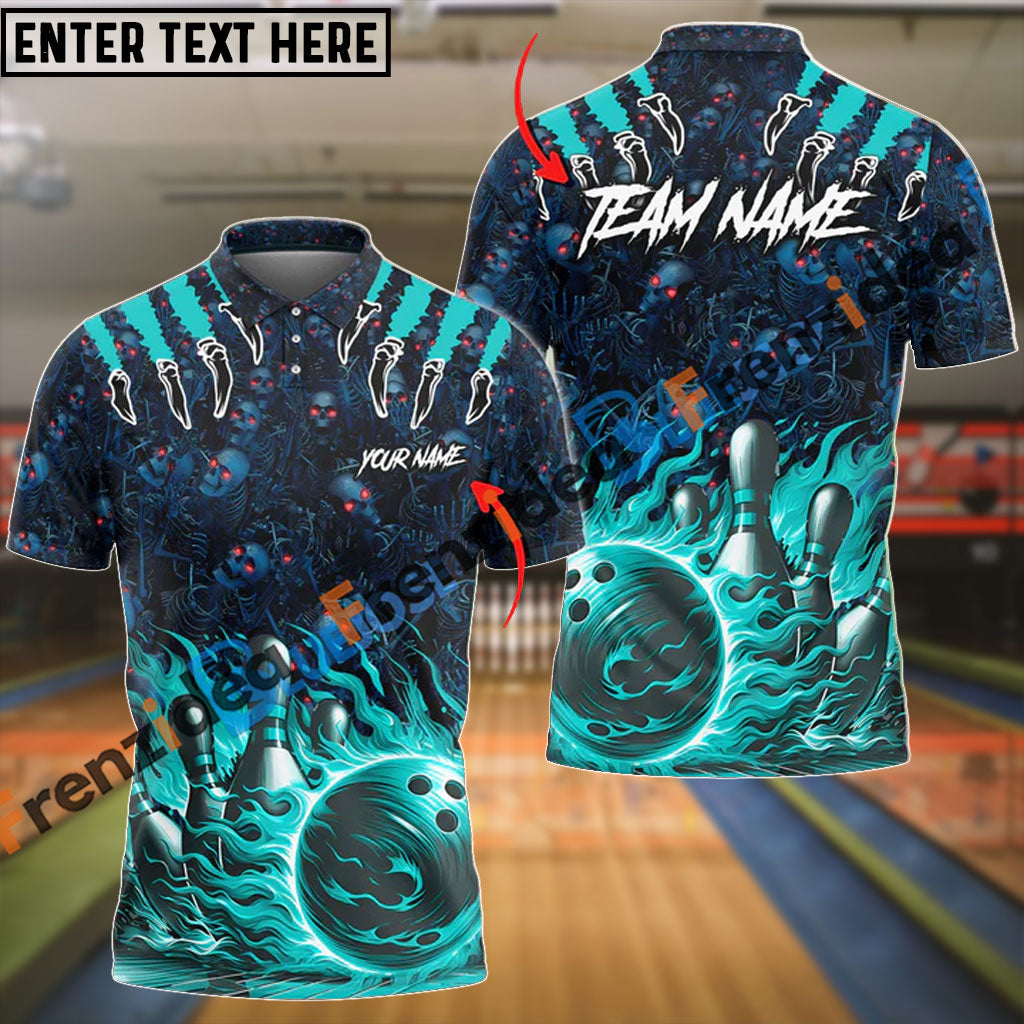 Frenzidea Bowling And Pins Wanna Go to Hell Customized Name 3D Shirt (4 Colors)