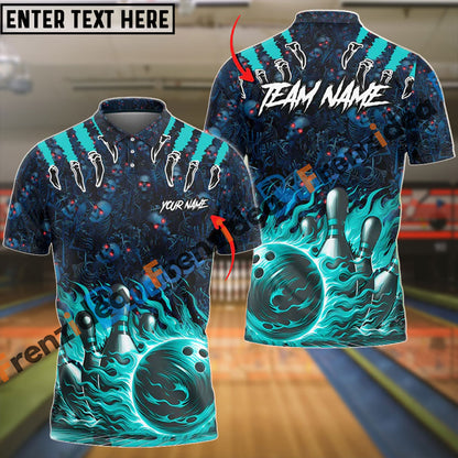 Frenzidea Bowling And Pins Wanna Go to Hell Customized Name 3D Shirt (4 Colors)