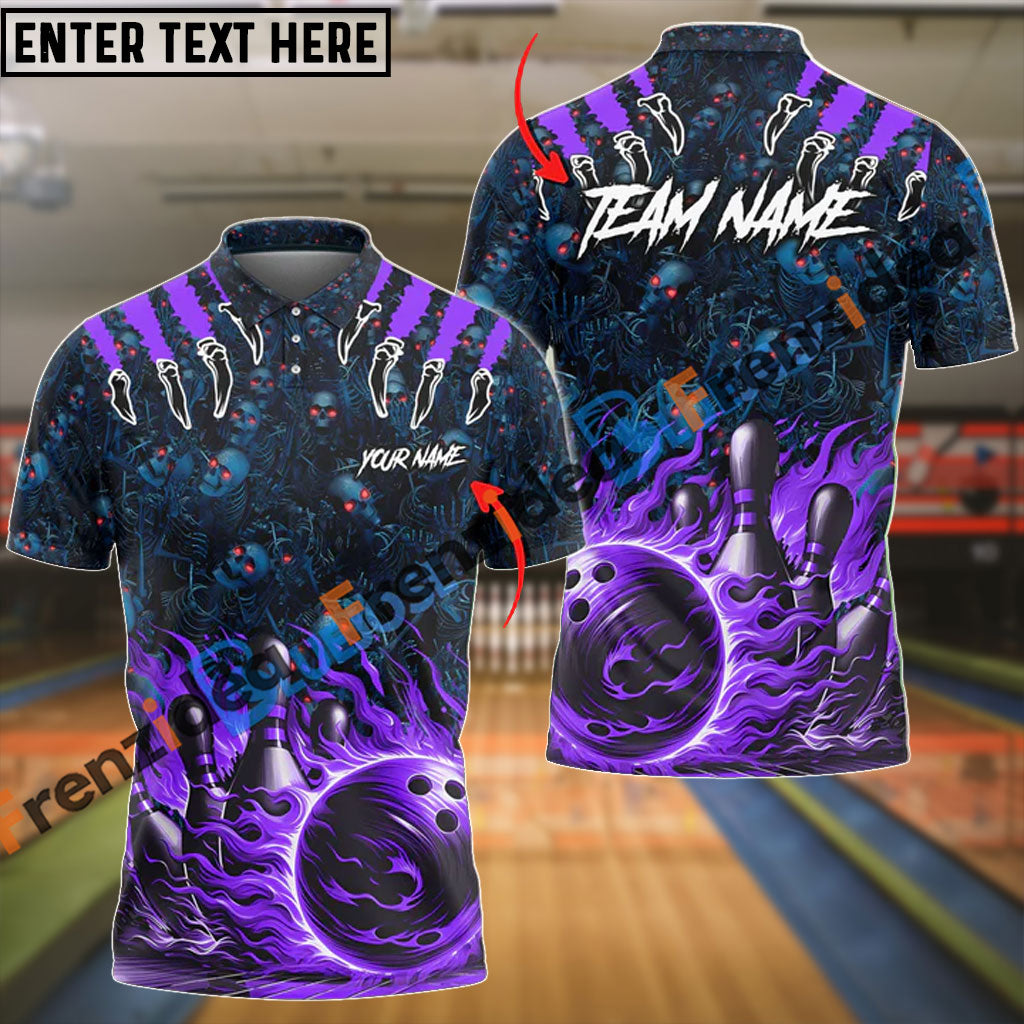 Frenzidea Bowling And Pins Wanna Go to Hell Customized Name 3D Shirt (4 Colors)