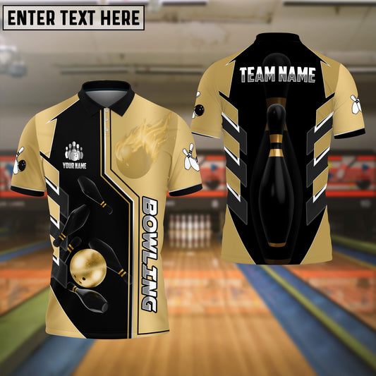 Frenzideas Bowling And Pins Premium Line Customized Name 3D Shirt (4 Colors)