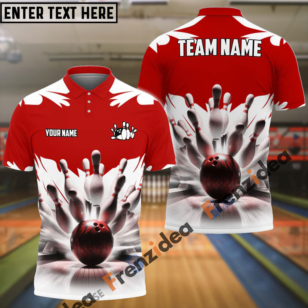 Frenzidea Bowling And Pins Ice Age Pattern Customized Name 3D Shirt (5 Colors)
